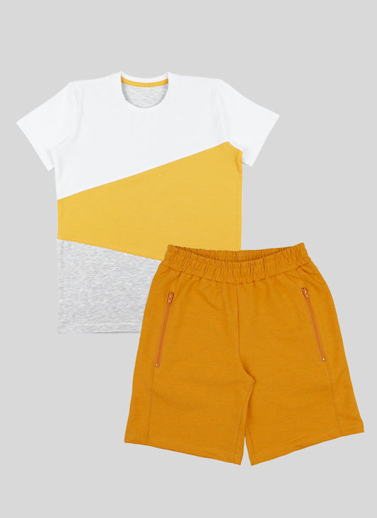 Asymmetric T-shirt & Zip Shorts
