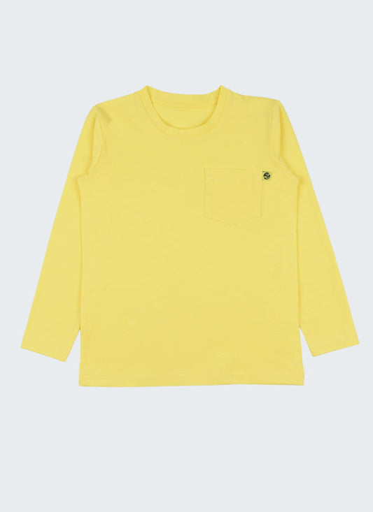 Small Pocket Long Sleeve T-shirt - Yellow