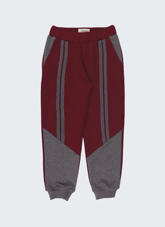 Front Stripe Joggers - Burgundy