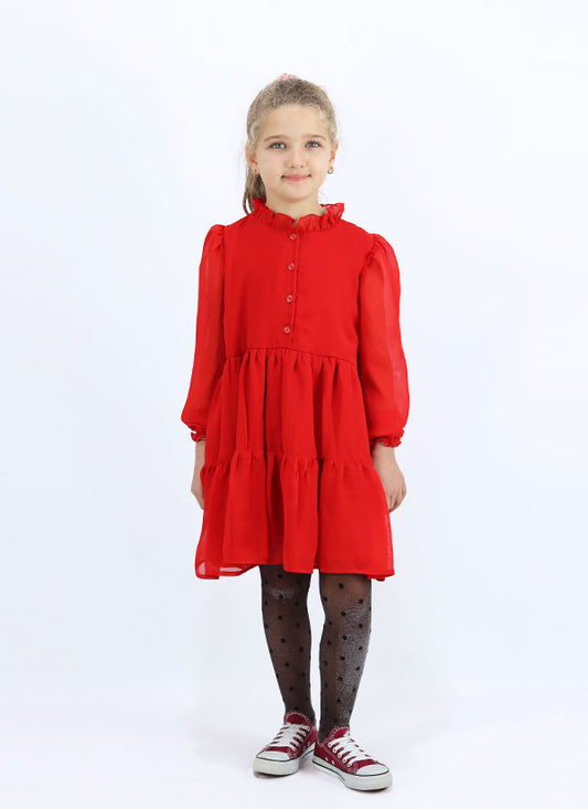Chiffon Dress - Red