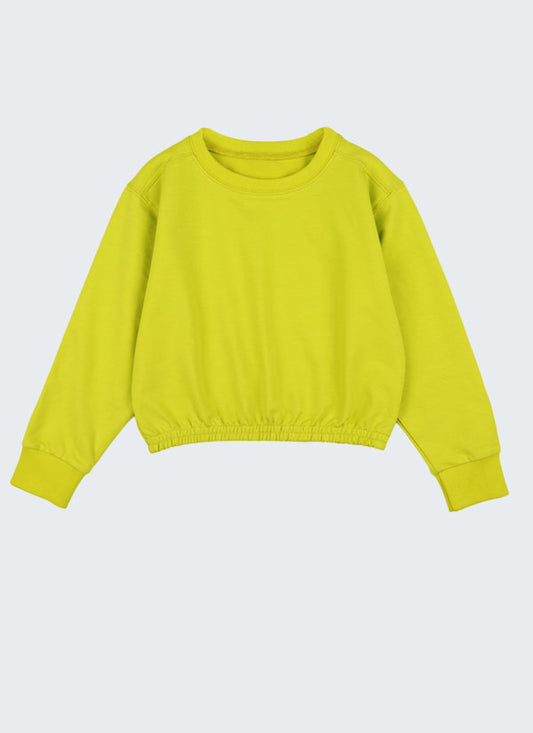Crop Sweatshirt - Bright Lime