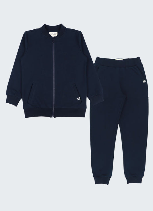 Zip Sweatshirt & Classic Joggers Set - Dark Blue
