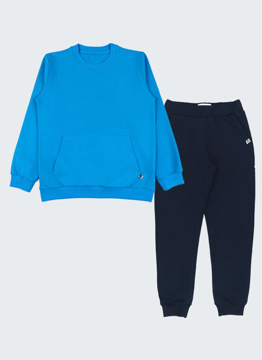 Blue Sweatshirt & Dark Blue Joggers Set